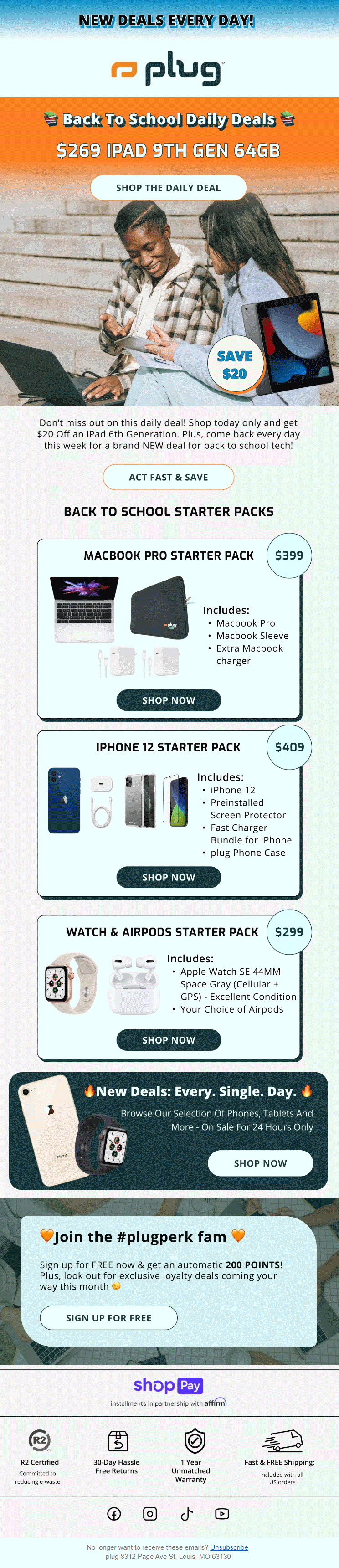 Back-to-School Email by Plug