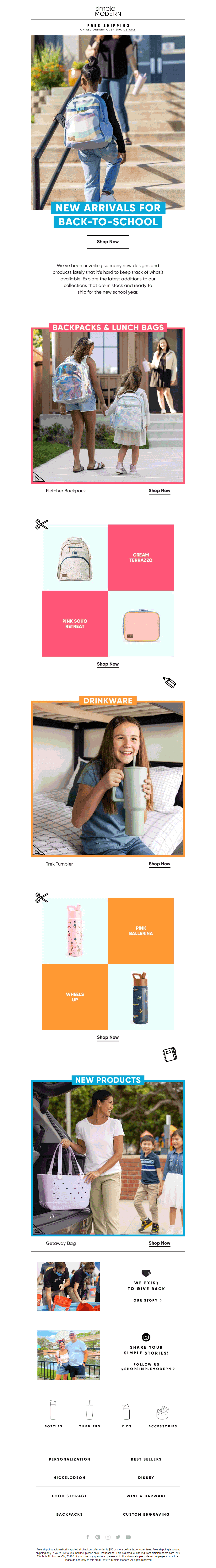 Simple Modern’s back-to-school email