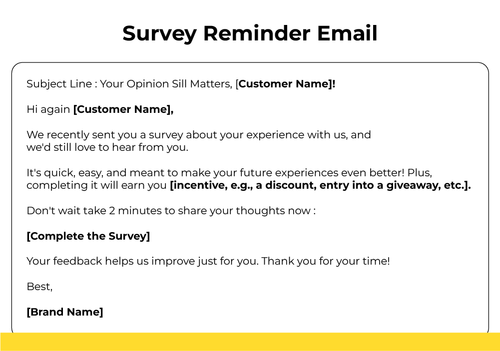 Survey Reminder Email