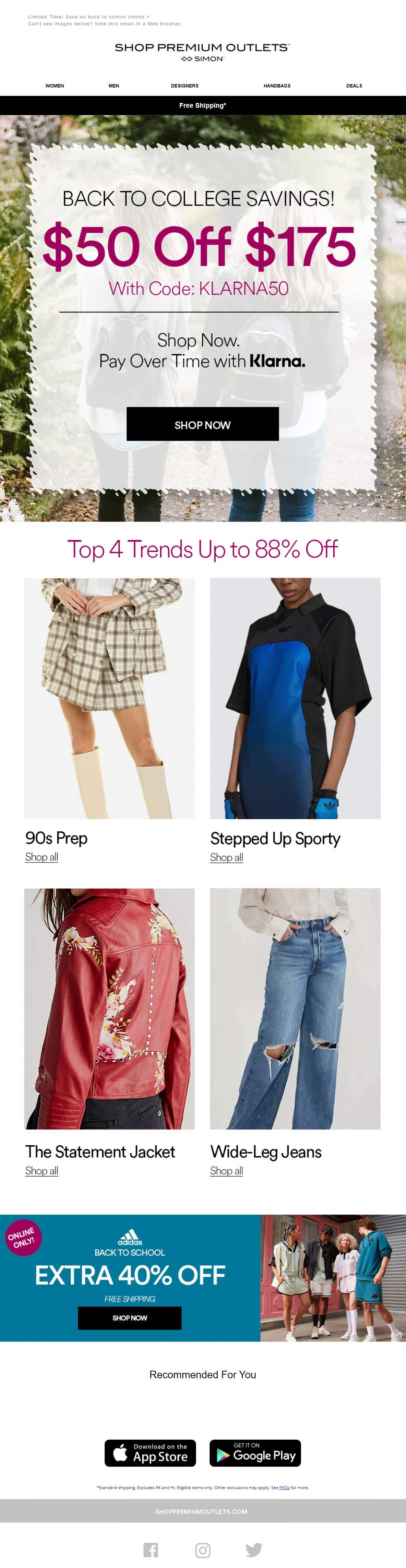 Back to school email by shop premium
