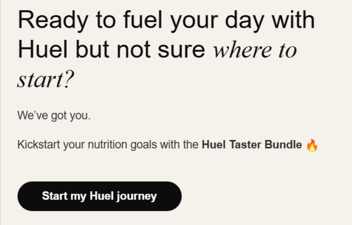 Huel’s email CTA