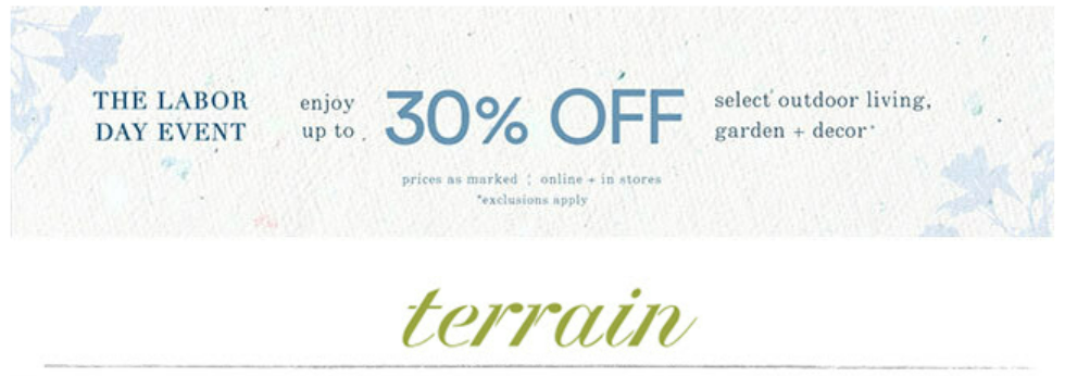 Terrain's email header template