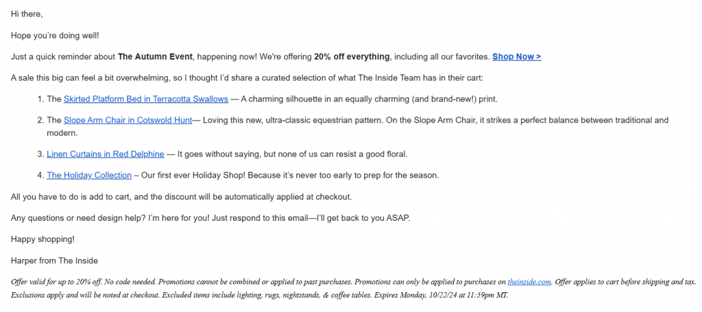 The Inside Reminder Email