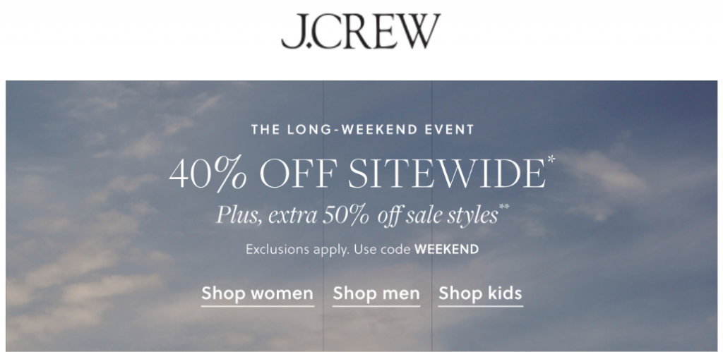 J.Crew email header