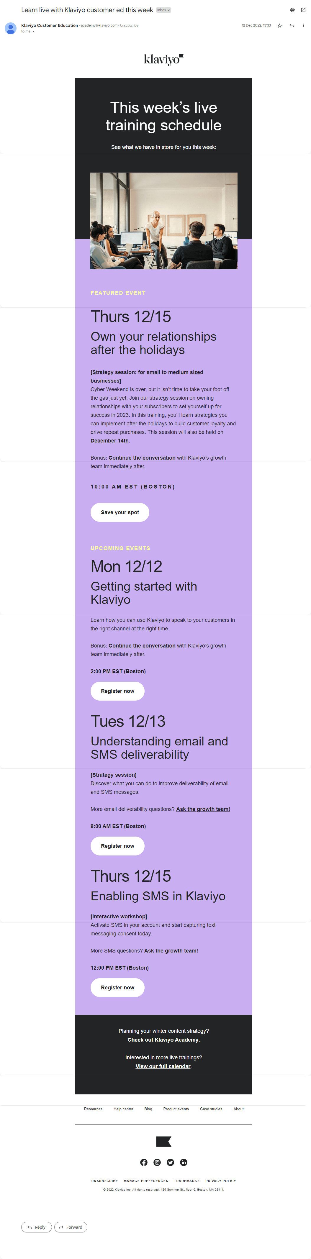 Klaviyo- email