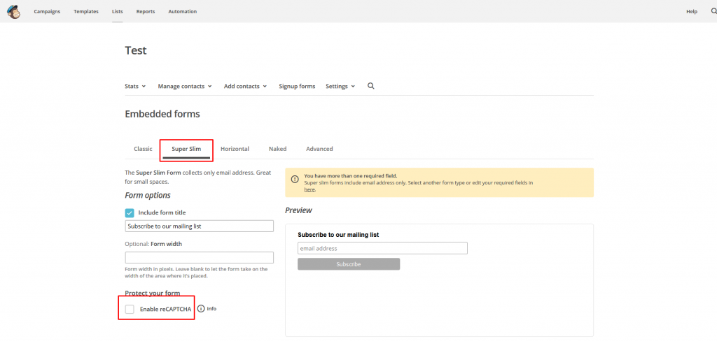 Super slim signup form Super slim signup form