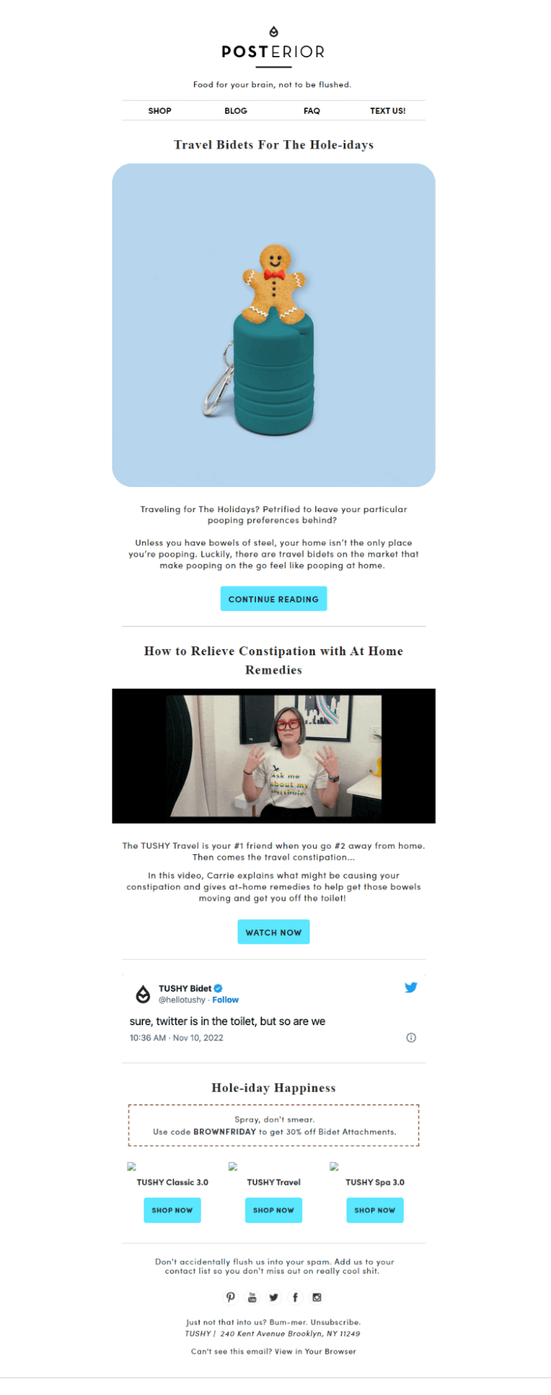 Tushy- email design