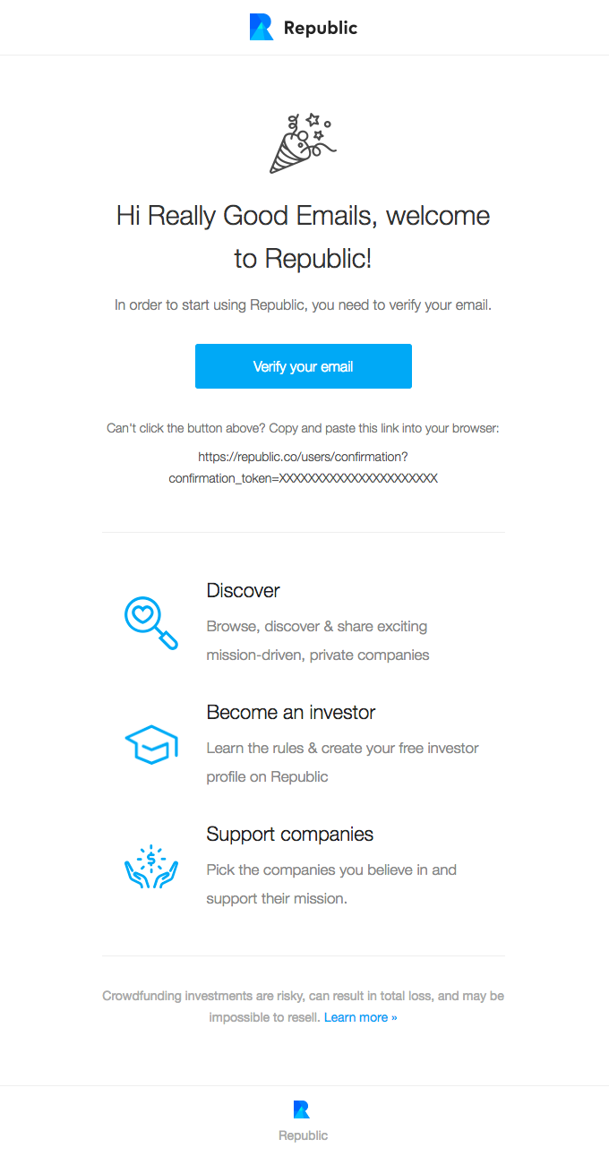 Republic subscriber email sample