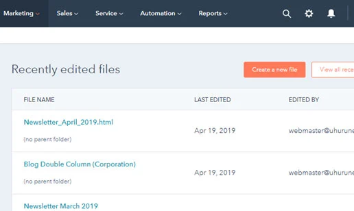 Click File > Create a new file