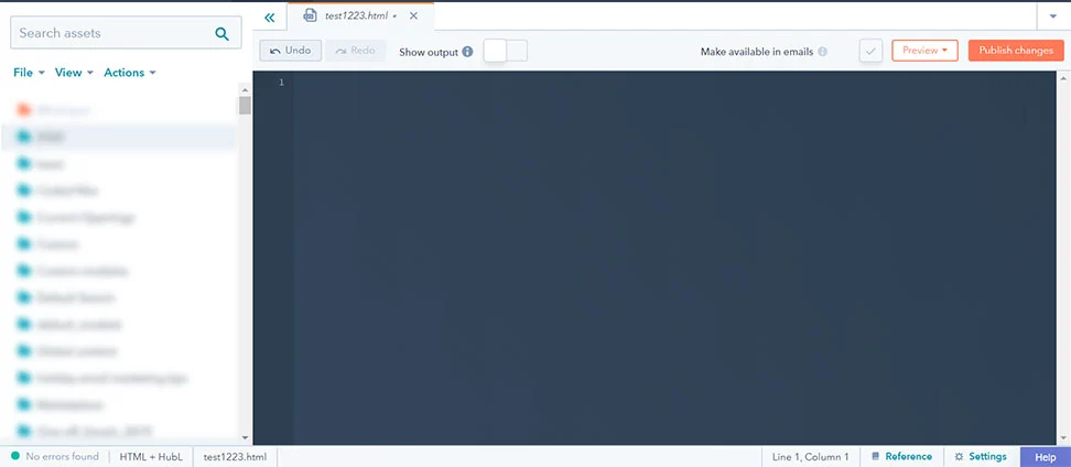 Click Create to paste in the HTML of your existing template